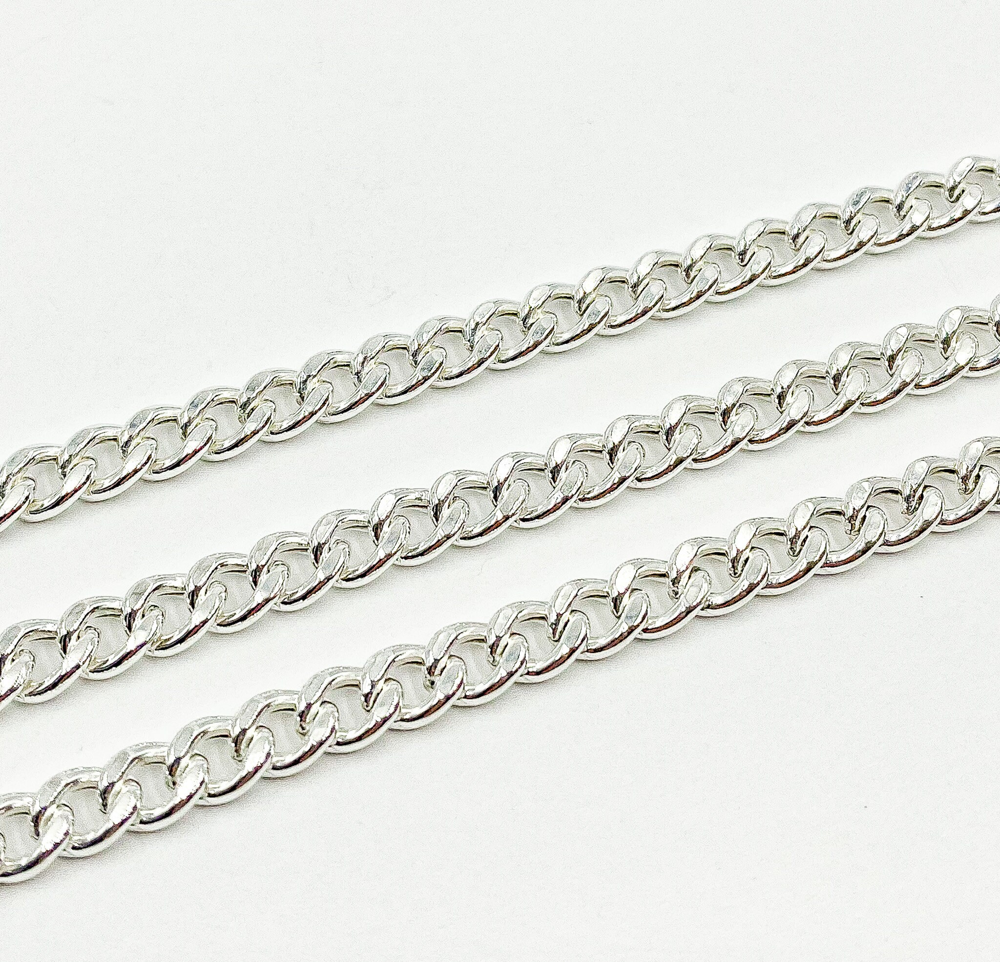 1FT 5x7mm 925 Sterling Silver Curb Chain Silver Curb Link | Etsy