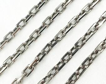 ●NONENON● PIXEL OVAL NEC SILVER925 1 1ft 9x5mm Oxidized 925 Sterling Silver Diamond Cut Oval Link