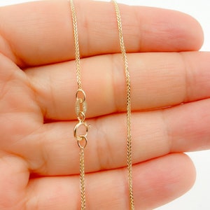 14K Solid Gold Cable Chain Necklace. Available in 16 & 18 inches. Women real gold jewelry gift, 14k gold dainty chain necklace. 174