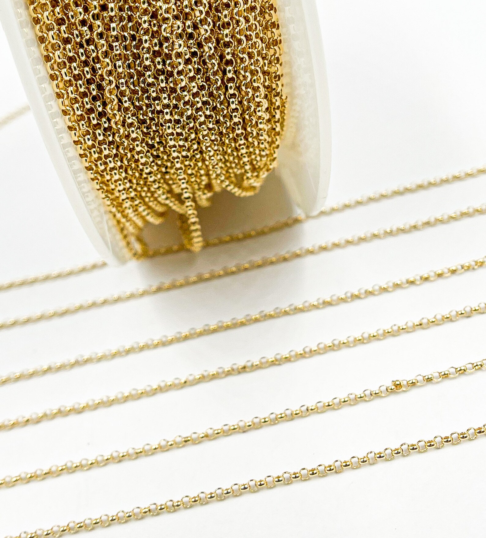 1FT 1mm 14k Gold Filled Chain by Foot Gold Rolo Chain Spool Etsy Canada