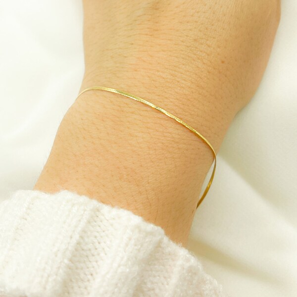 Seraphina Herringbone Gold Bracelet
