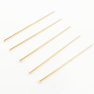 10pcs 1&quot; 26 Gauge 14k Gold Fill Flat Head Pin, Gold Head Pins, Gold Filled Findings, Jewelry Making Head Pin Findings, Gold Fill Supply