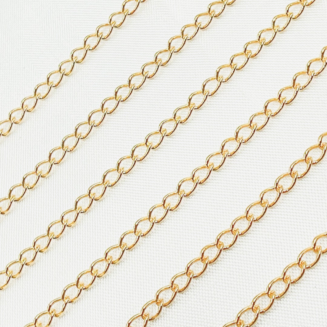 14k Gold Filled Chain 3.5x2mm Wholesale by Foot, Unfinished Gold Filled  Dainty Cable Chain Bulk, Gold Chain for Jewelry Making. V208GF 