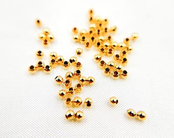 2mm 14k gold filled seamless beads, round gold beads, spacer beads for jewelry making, gold filled jewelry findings supply bulk. 2925SB20H09
