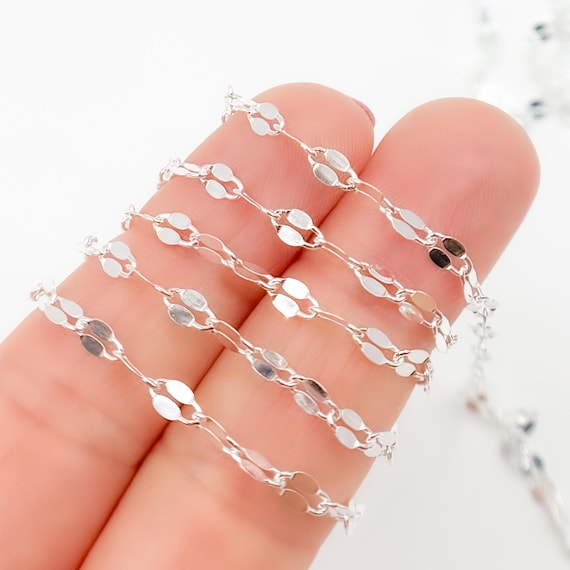 Buy 6x3mm 925 Sterling Silver Flat Marina Chain by Foot