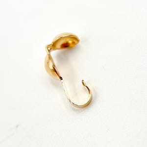 10 pcs 14k Gold Filled Clamshell Bead Tip, Gold Connectors Clam Shell, Gold filled knot cover, gold filled findings supply. 4001180