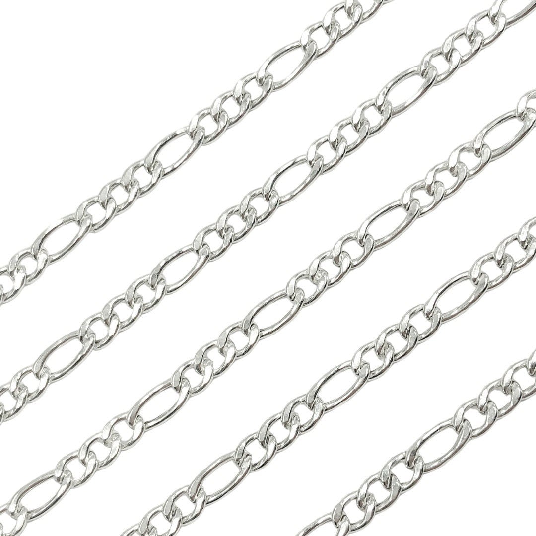 Silver Filled Figaro Chainfigaro Chainsilver Chain for Jewelry  Makingdiynecklacesbraceletswholesale Chain by Foot Findings 3mm Width 