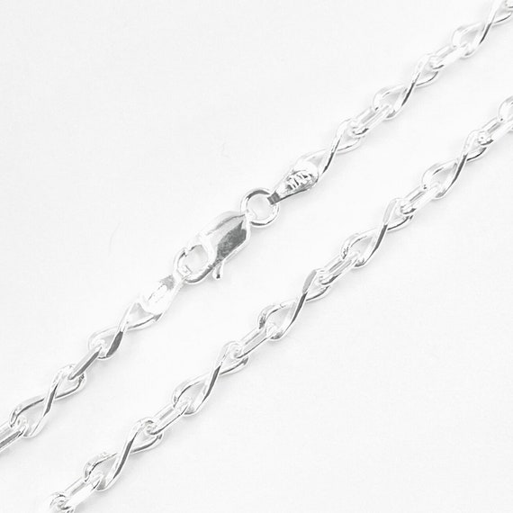 925 Sterling Silver Infinity Necklace. Link Size: 9x3mm