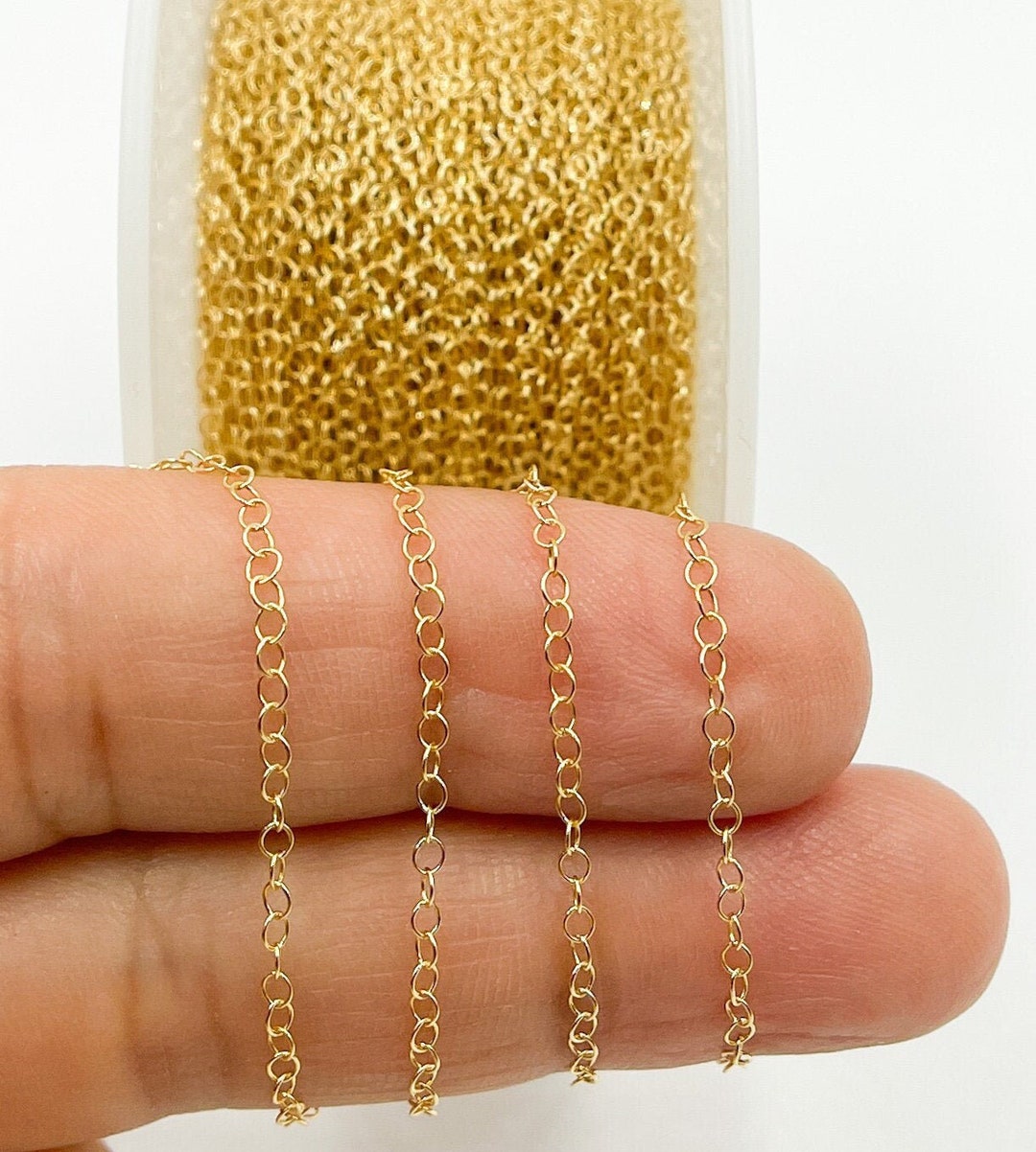 1/20 14K Gold Filled Chain-1.5X2 Cable Flat Oval Chain - Unfinished Bulk  Chain (sold per foot)