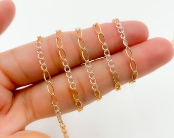 14k Gold Filled Sterling Silver Figaro Chain, Mixed Metal Supply. 2453CTT