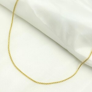 Cadena tipo palomitas de maíz de oro amarillo macizo de 14k, collar unisex para combinar con otros collares. 180KORD imagen 3