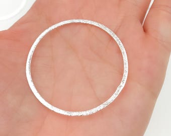 40mm 925 Sterling Silver Circle Connector, Wholesale Jewelry Supply, DIY Jewelry Making Components. BS7SS
