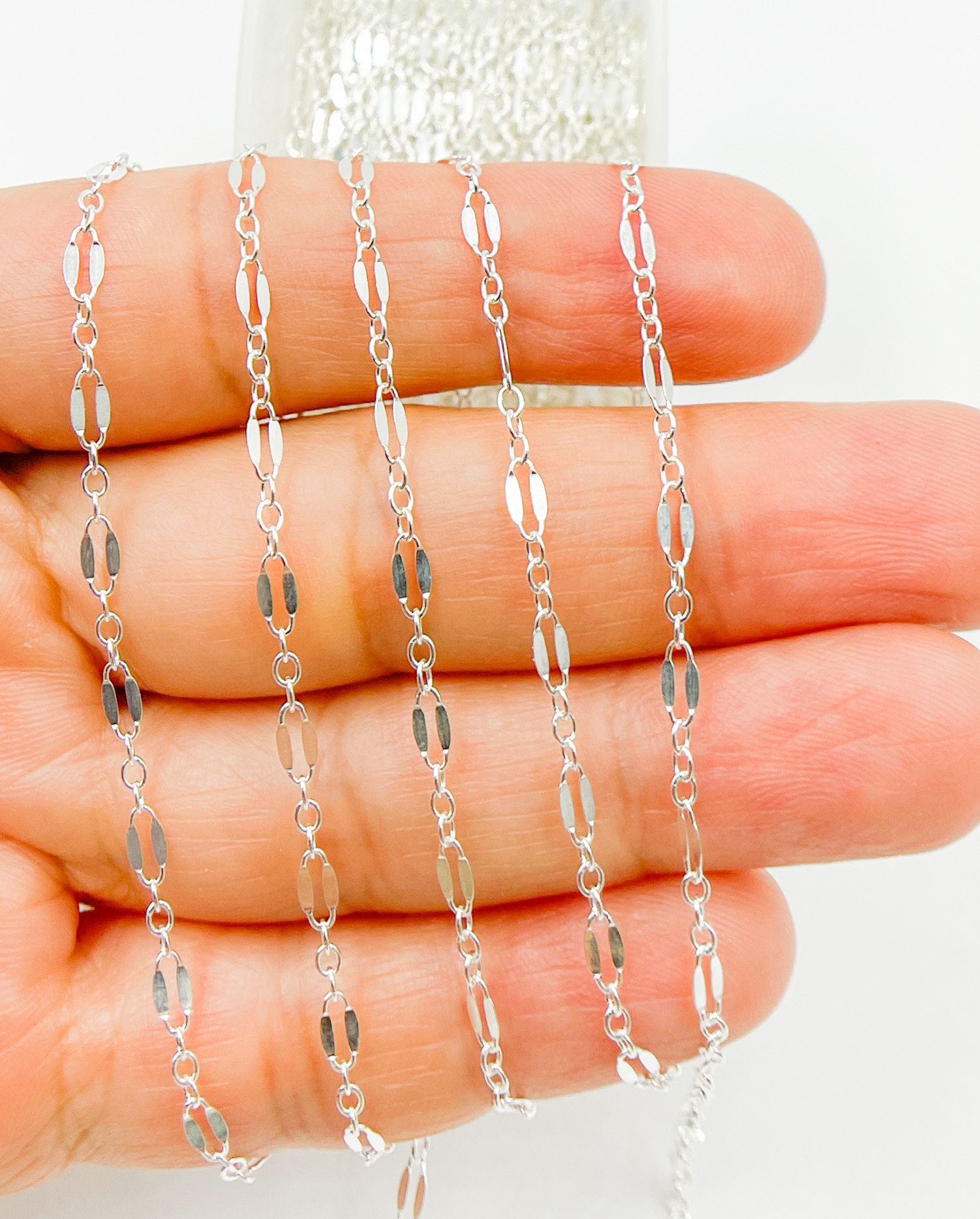 Silver Finding Chain, Silver Plated DIY Jewelry Chain, DIY Necklace Chain,  Silver Purse Chain Replacement, Assorted Styles, 1 foot, GemMartUSA (SPCH)