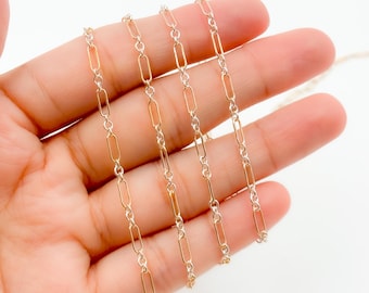 14k gold filled en sterlingzilveren schakelketting, uniseks sieraden. XM/510