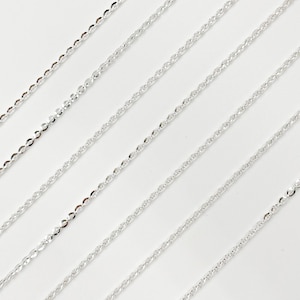 1FT 2.4x1.8mm 925 Sterling Silver Cable Chain by Foot, Oval Cable Flat Chain, High Quality Unfinished Silver Cable Necklace Chain. Z16SS