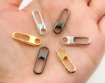 Sterling Silver Rectangle Clasp, Matte Silver, Gold, Black Rhodium and Oxidized (6x20 mm). 1355