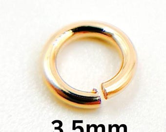 3.5mm 22 Gauge Open 14k Gold Filled Jump Ring, Open Jump Ring Gold Bulk Findings, Wholesale Gold Jewelry Supply Bulk. 22-3.5GAGFOPENJR