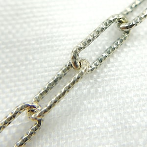 1FT 9x3mm 925 Oxidized Sterling Silver Chain, Unfinished Gunmetal Oval Link Chain Bulk, Hammered Paperclip Drawn Chain By Foot. Y42OX