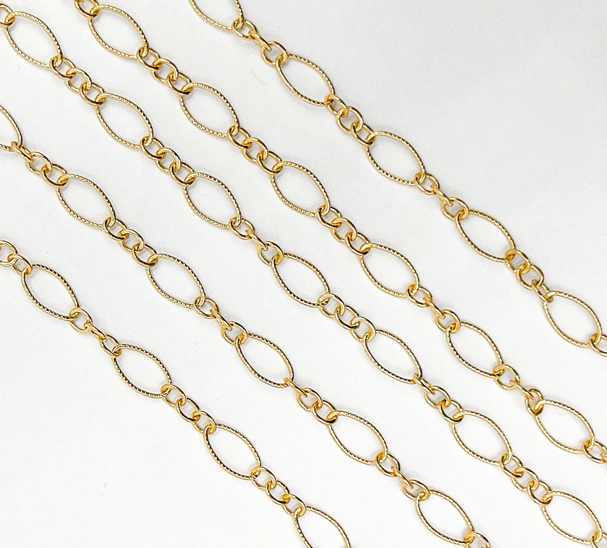 1FT 7x4 & 3x2mm 14k Gold Filled Twisted Oval Chain Etsy