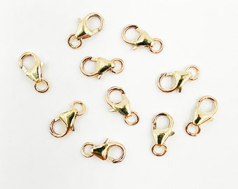 5 Pcs 8mm 14k Gold Filled Trigger Clasp With Open Ring, Findings Wholesale, Gold Filled Trigger Lock Findings Bulk, Gold Trigger clasp