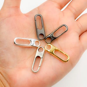 Sterling Silver 26x8 mm Rectangle Clasp, Gold Clasps Wholesale, 925 Sterling Silver Rectangle Lock Findings Bulk, Large Silver Lock Bulk 266