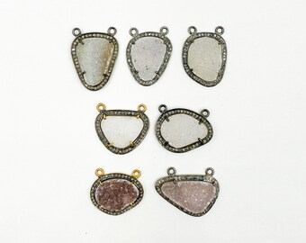 ドゥルージーピンクアゲート、スターリングシルバーアゲートペンダント