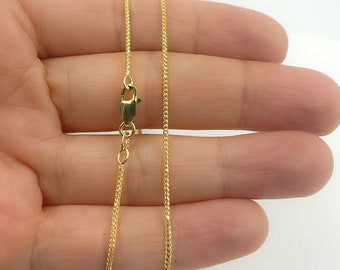 14K Solid Gold Wheat Chain, Dainty Necklace, Pendant Chain. 030FRDTL426