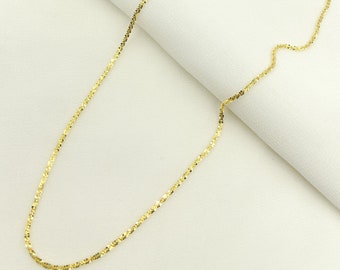 14K Solid Gold Margarita Sparkle Twisted Chain Necklace — Diamond