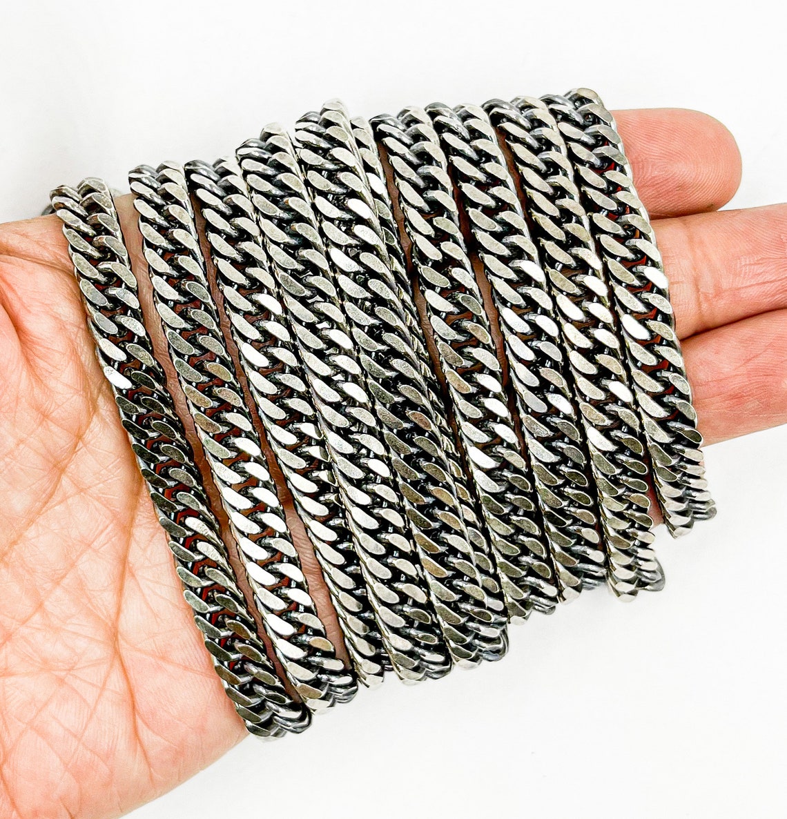 Oxidised silver chain online Clearance