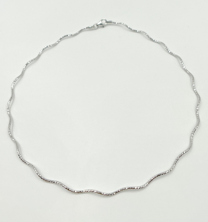 Sterling Silver Wave Choker Necklace, Minimalist Omega Chain - Etsy ...