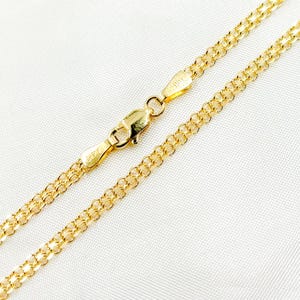 14K Solid Gold Bismark Bracelet, Real Gold Flat Link Chain, Gold Statement Bracelet, Fine Gold Jewelry for Women & Men. 035R03AC2T2Bracelet