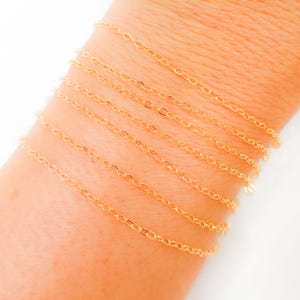 2x1.4mm 14k gold filled chain by foot, unfinished flat link cable chain, dainty chain, wholesale real gold filled chain supply. 1120F
