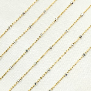 14k Gold Filled with 925 Sterling Silver Beads Satellite Chain, Satellite Chain, Bead Chain, Gold Filled Chain, Permanent Jewelry. 32SM11186 image 4