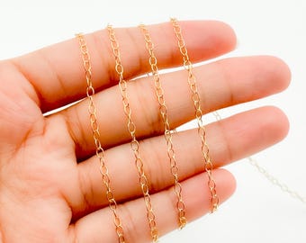 Vergoldete Sterlingsilber Oval Kabelkette, Schmuckherstellung, Verkauft durch Foot. V100GP
