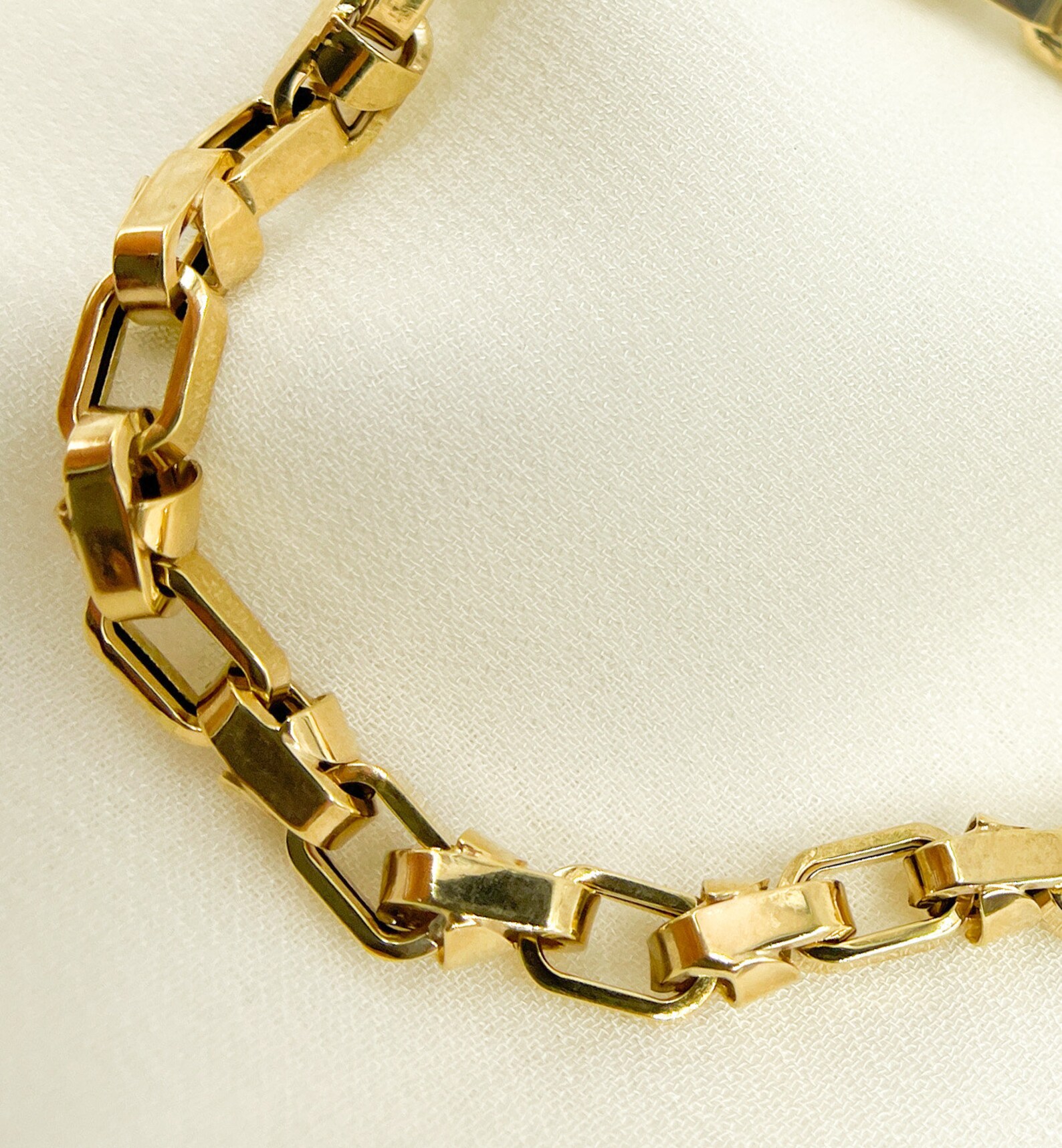 10k Solid Gold 9x5mm Box Link Bracelet rectangle link Etsy