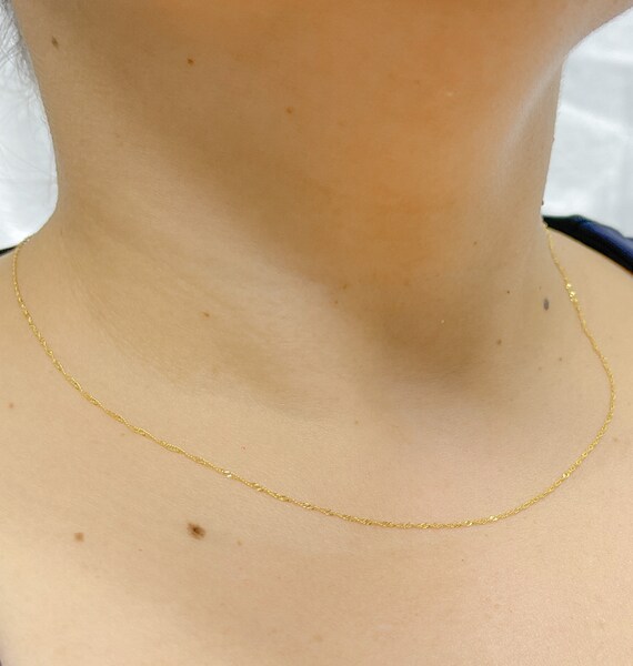 Collana con catena Singapore in oro giallo massiccio 14 K da 2,15 mm