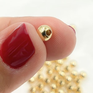 5mm 14k gold filled seamless beads, round gold beads, spacer beads for jewelry making, gold filled jewelry findings supply bulk. 2925SB50H15