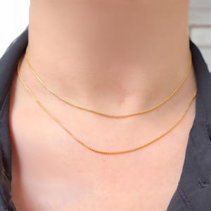 Gold Filled Box Chain Necklace, Layering Square Link Choker Necklace, Wholesale Gold Fill Finished Chain Bulk. 942SRNecklace