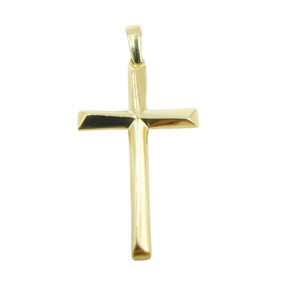 14K Solid Gold Cross Charm Large Cross 