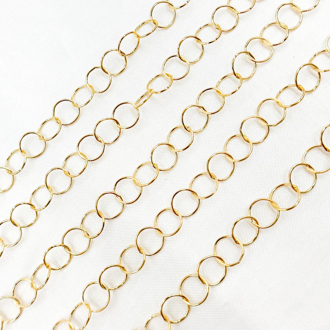 Smooth Round Chain 7mm 14k Gold Filled Unfinished Chain by Foot, Smooth Round Link Chain ...