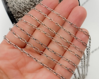 Oxidized Sterling Silver Chain