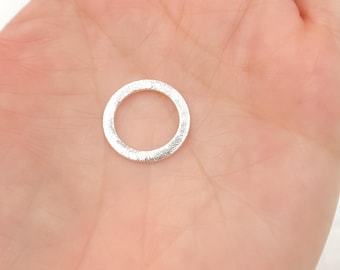 925 Sterling Silver 15mm Circle Connector, Wholesale Findings Supply for DIY Jewelry Making. BS2SS
