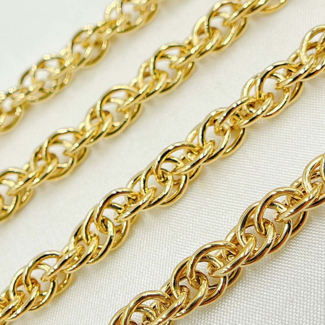 NKlaus Cadenas Redondas De Plata 925 Chapada En Oro Amarillo, 42