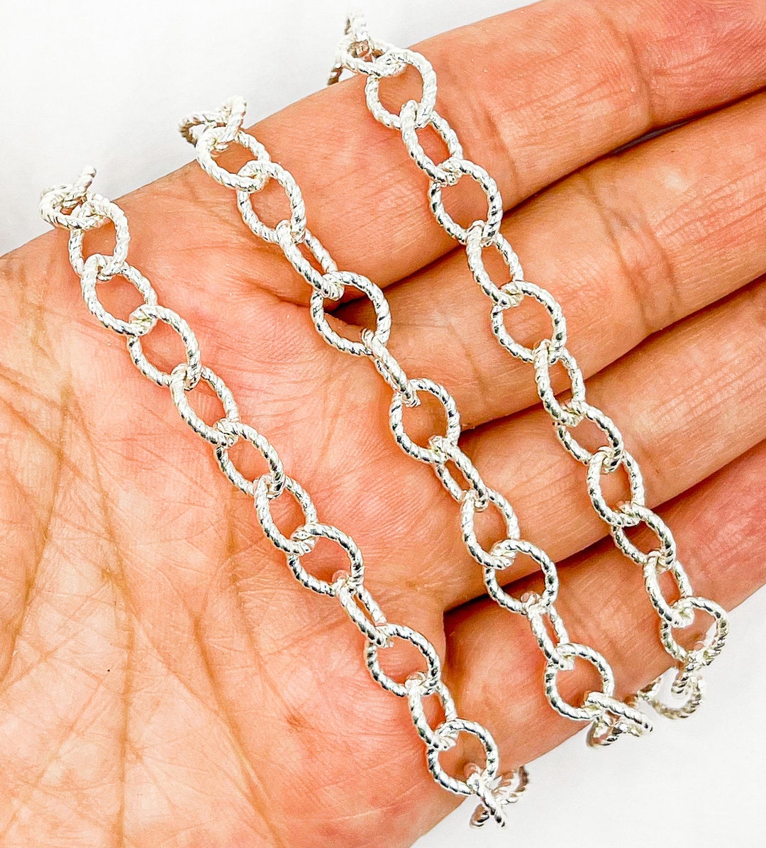 1FT 8.2x6.7mm 925 Silver Chain by Foot Twisted Wire Necklace Etsy