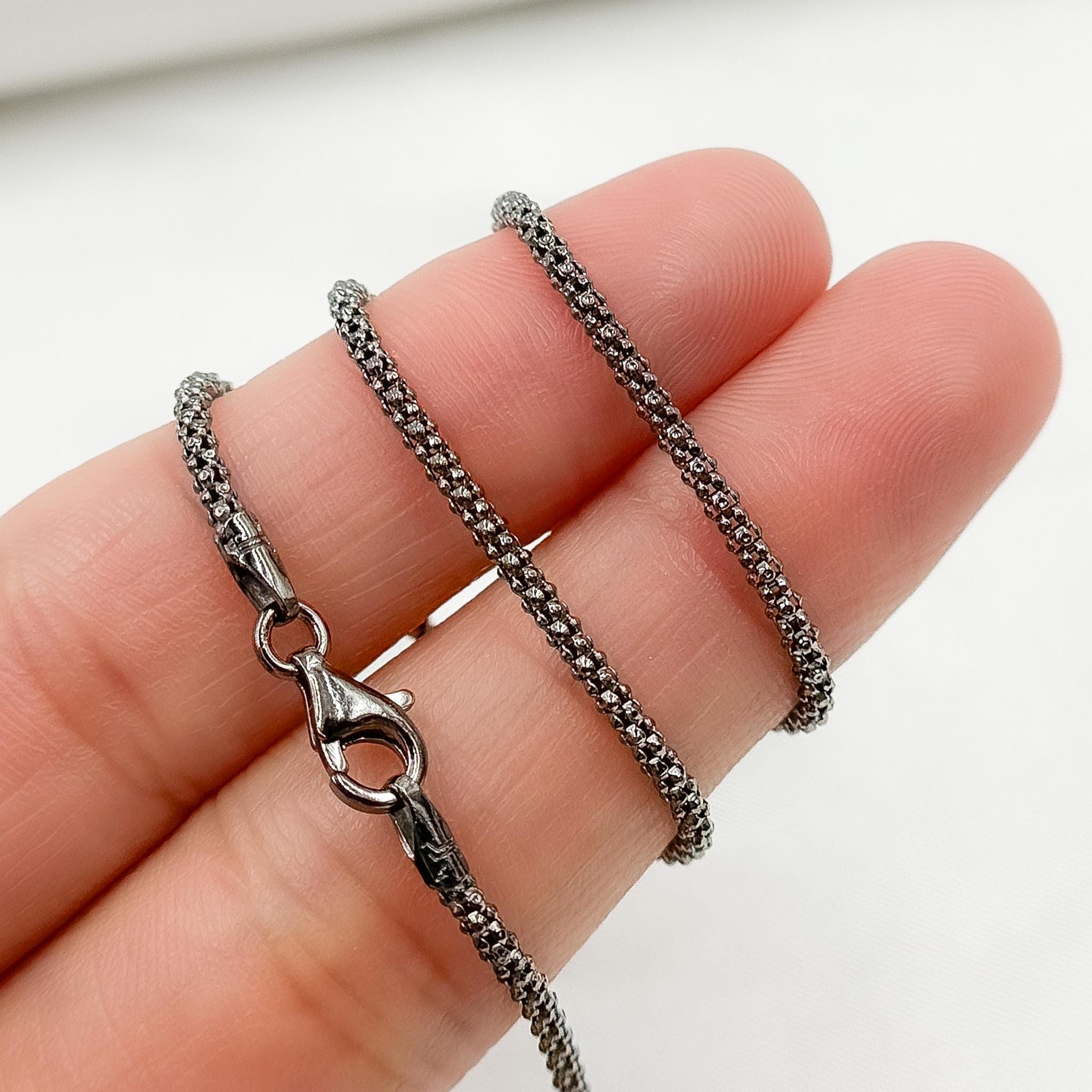 1.5mm Popcorn Chaîne Collier En Argent Sterling Plaqué Or, 76.2cm 884335553475