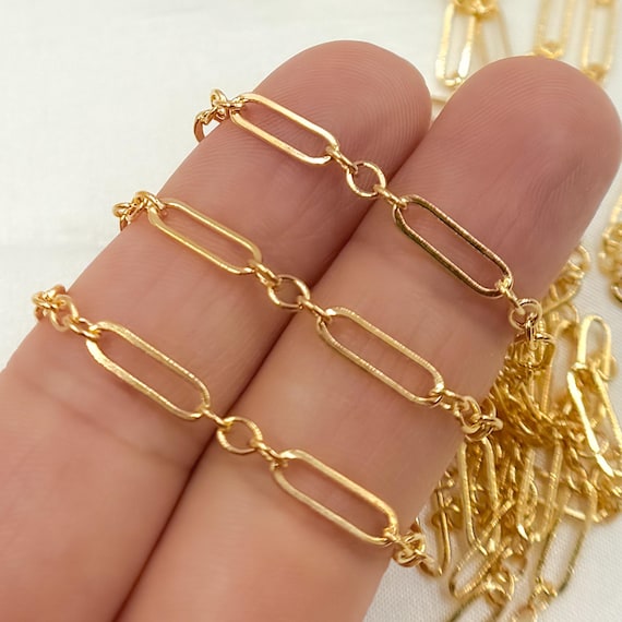 14k Gold Filled Chain By The Foot, Oval and Round Link Chain. 333FGF