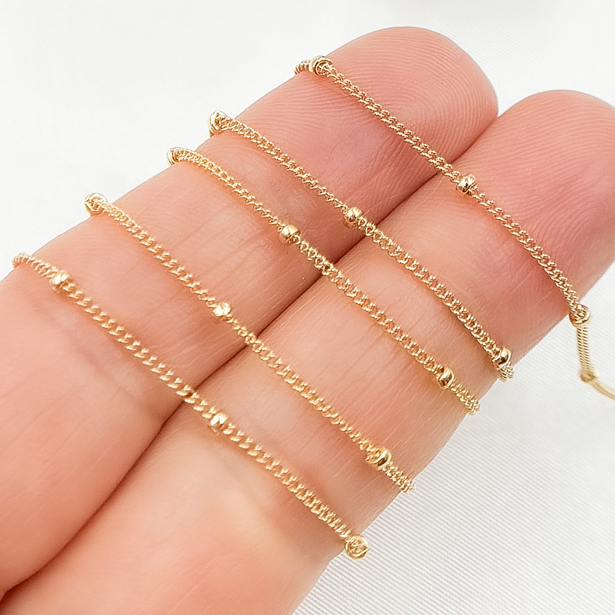 Gold-Filled Satellite Chain, Permanent Jewelry, Jewels and Chains, Gold-Filled Chains by the Foot. 444GF