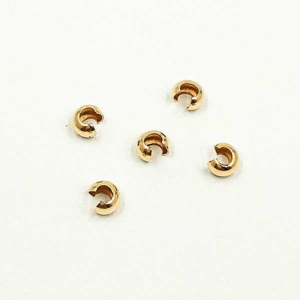 10pcs 3mm 14k Gold Filled Crimp Cover, Gold Filled Findings, Gold Filled Making Supply Wholesale, Necklace Ending Supply. 4004830CCB100