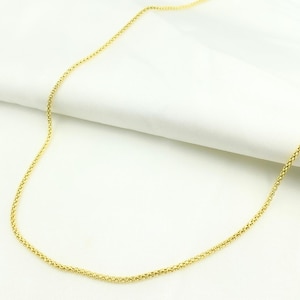 Cadena tipo palomitas de maíz de oro amarillo macizo de 14k, collar unisex para combinar con otros collares. 180KORD imagen 6