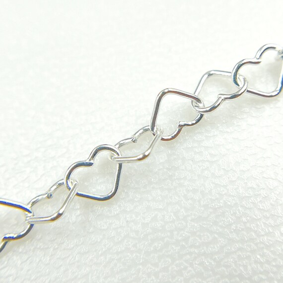 925 Sterling Silver Heart Link Chain, Sterling Silver Chain by